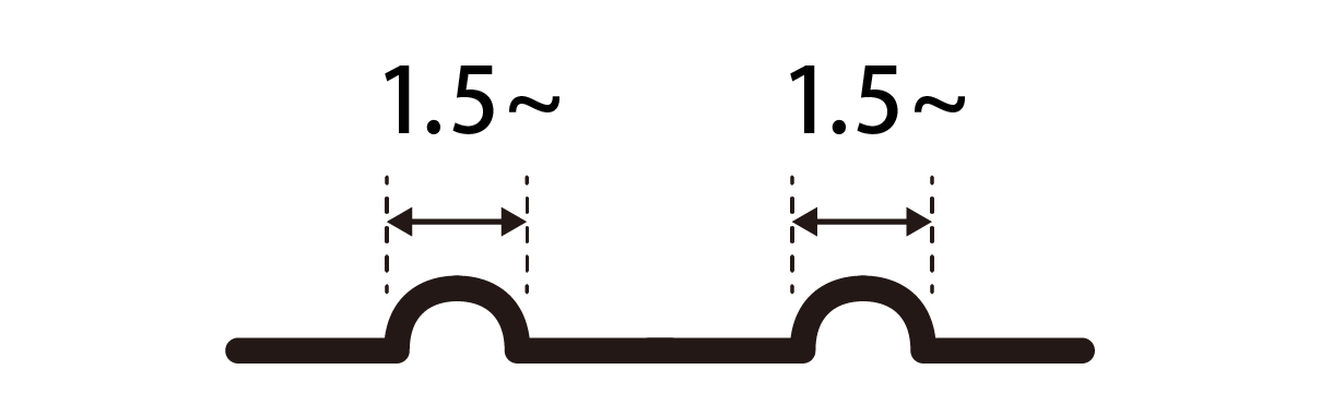 ロゴエンボス断面図