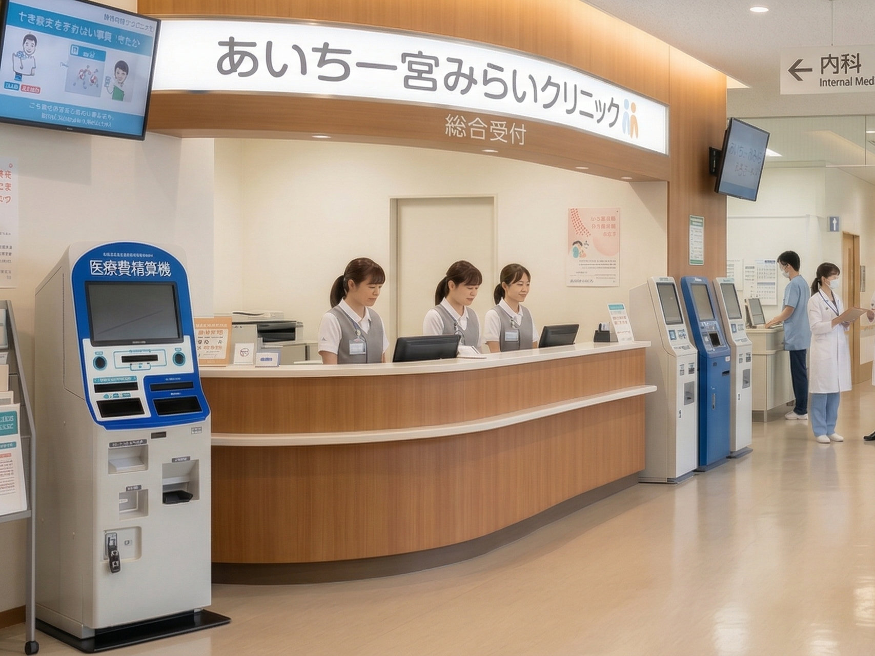 医療費精算機の操作パネル